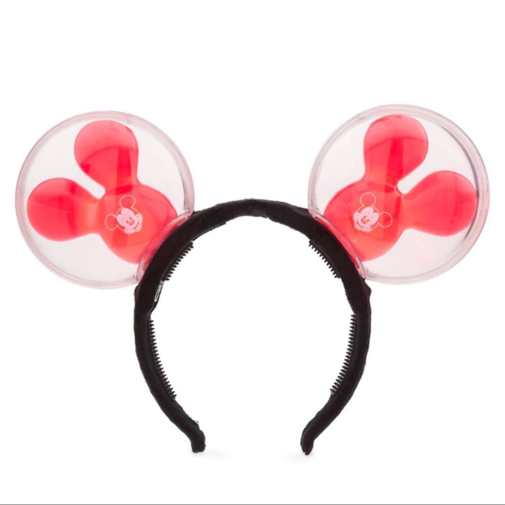 Red Mickey Mouse Balloon Light-Up Ears Headband for Adults